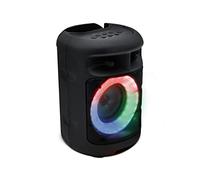 Metronic 477189 - Altavoz Bluetooth Potente 10W TWS portátil, led Lights, Toma USB, Micro USB, AUX-in, Micro 6,35mm, con Soporte Smartphone, Negro