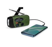 Metronic 477216 - Radio Solar de Emergencia FM/Am con manivela, portátil, función powerbank Solar 2000mAh, Linterna sin Pilas con Dinamo LED, botón SOS, doméstica y de Camping