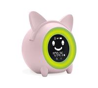 Metronic 477345 - Despertador Digital Reloj Despertador Digital Pequeño con Luz quitamiedos, Despertador didáctico Infantil con 3 melodías, Fecha, función Snooze, Siesta, Rosa pastel