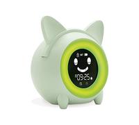 Metronic 477346 - Despertador Digital Reloj Despertador Digital Pequeño con Luz quitamiedos, Despertador didáctico Infantil con 3 melodías, Fecha, función Snooze, Siesta, Verde Pastel