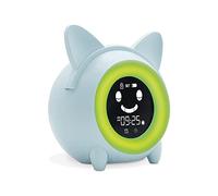 Metronic 477347 - Despertador Digital Reloj Despertador Digital Pequeño con Luz quitamiedos, Despertador didáctico Infantil con 3 melodías, Fecha, función Snooze, Siesta, azul pastel