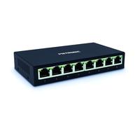 METRONIC 495589 - Conmutador RJ45 (8 Puertos, Carcasa metálica, Gigabit para Cables Ethernet, ampliación de Red informática, Internet, Consola de Videojuegos, Color Negro
