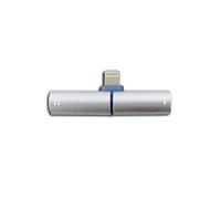 Metronic Kaorka - Adaptador 2 en 1 para Apple iPhone (Lightning a Jack 3.5 mm/Lightning) Color Plata