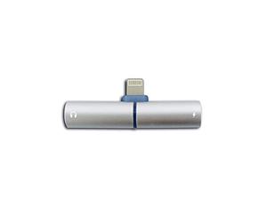 Metronic Kaorka - Adaptador 2 en 1 para Apple iPhone (Lightning a Jack 3.5 mm/Lightning) Color Plata
