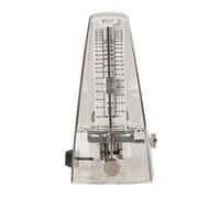 Metrónomo de cuerda manual con campana para guitarra, bajo, violín, batería, práctica, movimiento de péndulo estable para una precisión constante del tempo (transparente)