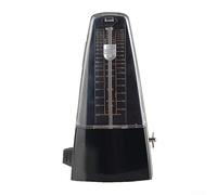 Metrónomo de torre de cuerda con campana para guitarra, bajo, violín, tambor, piano, práctica y refuerzo de patrón rítmico (negro)