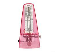 Metrónomo de torre de cuerda con campana para guitarra, bajo, violín, tambor, piano, práctica y refuerzo de patrón rítmico (rosa transparente)