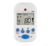 Metrónomo digital, con pantalla LCD Dispositivo de tempo con clip para músicos 30-280 BPM Rango ajustable Beat (blanco)