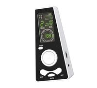 Metrónomo digital y afinador cromático multifunción con clip, ideal para violín, guitarra, bajo, violonchelo y trompeta; volumen ajustable, sincronización precisa y alimentación por batería o cable