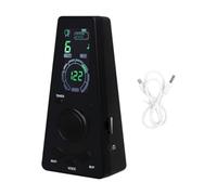 Metrónomo electrónico de volumen ajustable, ajuste de ritmo, ajuste de velocidad de ritmo, para guitarra, metrónomo digital portátil para piano, guitarra, batería, violín, color negro