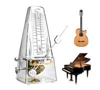 Metrónomo Mecánico Transparente: Metrónomo Mecánico de Alta Precisión, Sonido Potente, Metrónomo Universal Para Piano Guitarra Bajo Ukelele (Transparente)