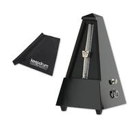 Metrónomo mecánico Wittner 816 de madera con campana, color negro brillante y paño de microfibra Keepdrum