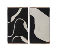 Mette Ditmer 2 Toallas de invitados Nova Arte 40x55 cm Black-off white