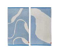 Mette Ditmer 2 Toallas de invitados Nova Arte 40x55 cm Light blue-off-white