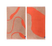 Mette Ditmer 2 Toallas de manos Nova Arte 50x90 cm Latte-orange