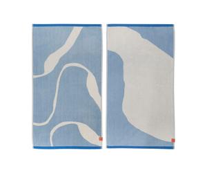Mette Ditmer 2 Toallas de manos Nova Arte 50x90 cm Light blue-off-white