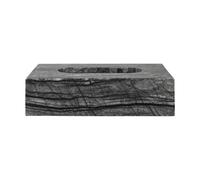 Mette Ditmer Caja de pañuelos Marble 14x25.5 cm Negro-gris