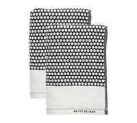 Mette Ditmer Toalla para invitados Grid 38x60 cm. 2 unidades Negro-off white