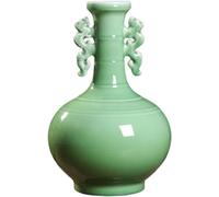 METTEOR Dispensador de Granos de cerámica, Recipiente para arroz, Tarro de Jengibre de cerámica, jarrón de Doble asa, jarrón Decorativo de cerámica, artesanías para Sala de Estar, Adorno (A)