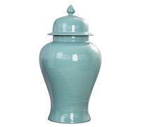 METTEOR Jarrón de Jengibre Sencillo con Tapa, de Porcelana, para exhibir, para el hogar, la Oficina, el Escritorio, el baño, etc.