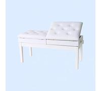 METTEOR Taburete de Piano Ajustable de Dos plazas, Taburete Guzheng Ajustable con estantería, Altura Ajustable: 55-65 cm, marrón, marrón (Blanco)