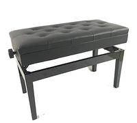 METTEOR Taburete de Piano Banco de Teclado Taburete de Piano de Patas Rectas Dobles de Madera Maciza con estantería Taburete de Piano de Superficie Ajustable,