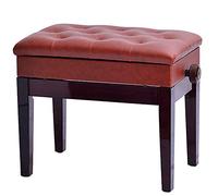 METTEOR Taburete de Piano, Banco para Teclado, Madera Maciza, Individual, Doble, con estantería, elevable, Guzheng (marrón Rojizo, 55 x 35 x 46 cm)