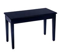 METTEOR Taburete de Piano con Banco para Teclado, de Madera Maciza, Doble, con estantería y Tres Patas (Negro, 75 x 34 x 49 cm)