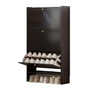 METTEOR Zapatero de bambú con Puertas Plegables - Gran Entrada, Almacenamiento de Varios Niveles para pasillos o dormitorios Estrechos - Elegante y Funcional (D 70 x 120 cm)