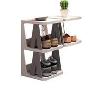 METTEOR Zapatero Estrecho Nizer, Estante de plástico Multicapa para Pasillo y Sala de Estar, Soporte para Zapatos Que Ahorra Espacio, Unidad de exhibición de Calzado (Gris A)