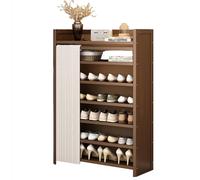 METTEOR Zapatero Plegable con Tapa - Zapatero Compacto de 6 Niveles para Entrada o habitación de Alquiler - No Requiere Montaje - Solución de Almacenamiento multinivel (C 7 niveles/70 cm)