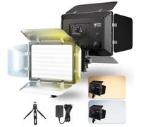 Mettlelite SL240B - Luz LED de video con puerta de granero y mini trípode, panel bicolor ultra brillante, regulable 3200K-5600K CRI 95+, kit de iluminación de estudio portátil para fotografía, video y