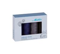 Mettler DENIM DOC - Juego de 4 hilos de costura para coser o bordar, 70% poliéster, 30% algodón, 100 m