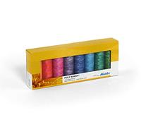 Mettler Hilo de Bordar Poly Sheen® - Hilo de Bordar 100% poliéster trilobulado Resistente al desgarro, para máquina de Coser y Bordado a Mano - 8 carretes de 200 m, Colores Pastel Surtidos