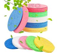 METUUTER 50 esponjas faciales comprimidas para esteticistas, esponja de limpieza facial de celulosa 100% natural, esponjas de spa para limpieza facial, masaje, exfoliación de poros, máscara