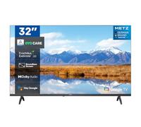 METZ 32" MTE6000 2K Smart Google TV con Dolby Audio, HDR 10 y Trochilus Extreme 2.0 Integrados, Mando a Distancia por Voz, Funciones de Cuidado de Ojos, DVB C/-T/T2-S/S2, Ci, HDMI, USB