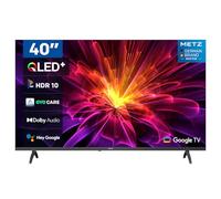 Metz 40" QLED+ Smart TV, MQE7000 FHD Google TV con Dolby Audio, HDR 10 y Trochilus Extreme 2.0 Integrado, Control Remoto por Voz, Cuidado Ocular, DVB C/-T/T2-S/S2, Ci, HDMI, USB