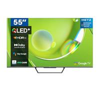 Metz 55" QLED 4K UHD Smart TV, 55MQD7500Z Google TV con Dolby Vision y HDR10+, Dolby Audio y DTS Studio Sound, Chromecast, Control por Voz, Google Assistant, sintonizador DVB-T/-T2/-C/-S/-S2, Ci+