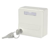 Metz Connect Caja de empotrar para módulos con tapa abatible y cerradura, blanco