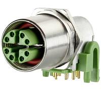 METZ CONNECT Conector hembra M12 de 8 pines, angulado, montaje en pared trasera
