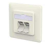 METZ CONNECT E-DAT C6A IDC - Caja de 2 puertos, color blanco