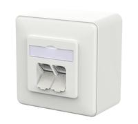METZ CONNECT E-DAT C6A IDC - Lata de 2 puertos, AP, color blanco