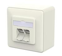METZ CONNECT E-DAT C6A IDC - Lata de 2 puertos, color blanco