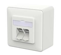 METZ CONNECT E-DAT C6A LSA++ - Lata de 2 puertos, AP, color blanco