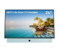 Metz TV Portable 24 Pouces (60 cm) Smart Google TV FHD Avec Batterie Intégrée Poignée HDR 10 Chargeur Voiture 12V Ecran Anti-reflet Dolby Audio HDMI USB Bluetooth Wi-FI (24MPE7000 Bleu)