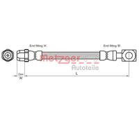 METZGER Tubo Flexible de Frenos Apto para Mini Cooper Uno