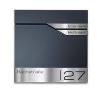 Metzler Buzón de pared con compartimento para periódicos y cerradura oculta, color gris antracita RAL 7016, ranura DIN A4, sin pliegues, carcasa de acero inoxidable, resistente a la intemperie, 2