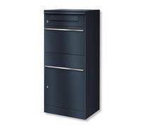 Metzler Buzón y Buzón para Paquetes XXL, Acero Inoxidable Macizo, Buzón de Pie Moderno, RAL 7016 Gris Antracita Mate, con Cerradura de Cilindro, Modelo Bispo
