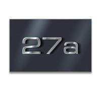Metzler placa de número de casa LED en acero inoxidable | 3 cifras en diseño 3D | antracita RAL7016 | iluminada y resistente al clima | 31x20 cm