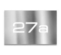 Metzler Placa LED con números 3D e iluminación blanca fría, antracita mate, resistente a la intemperie, de acero inoxidable, 31 x 20 cm, plana, 0,5 W, eficiencia energética, V2A, ideal para montaje en
